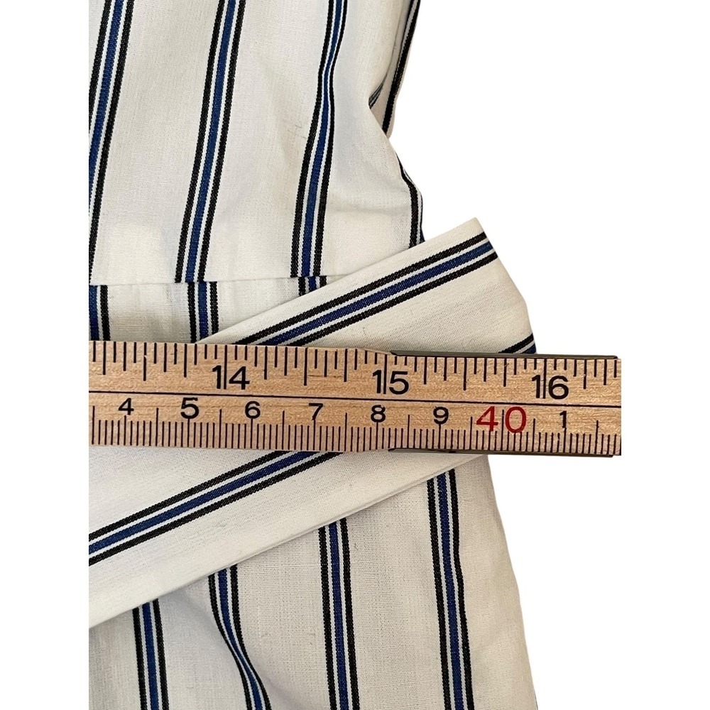 Calvin Klein Shirt Dress Women 8 Blue White Excellent Striped Midi Cotton Belted - Picture 16 of 16
